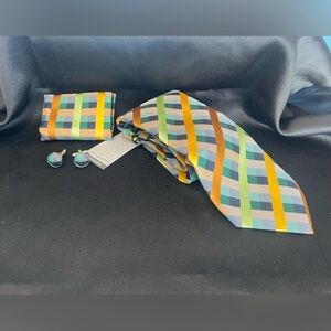 Stylish Multicolor Plaid Tie Set